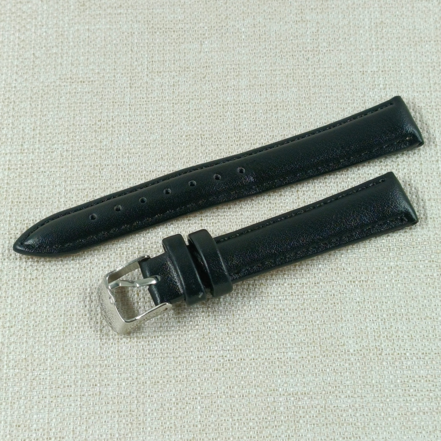 Купить Кожаный ремешок Нагата 16mm L-200mm (014534) (гладкий черный)