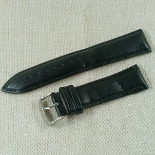 Кожаный ремешок Нагата 22mm L-210mm (013661) (гладкий черный)