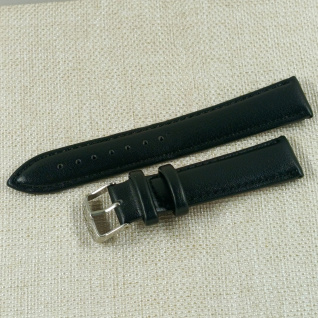 Кожаный ремешок Нагата 20mm L-215mm (013659) (гладкий черный)