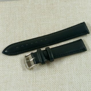 Кожаный ремешок Нагата 20mm L-215mm (013659) (гладкий черный)