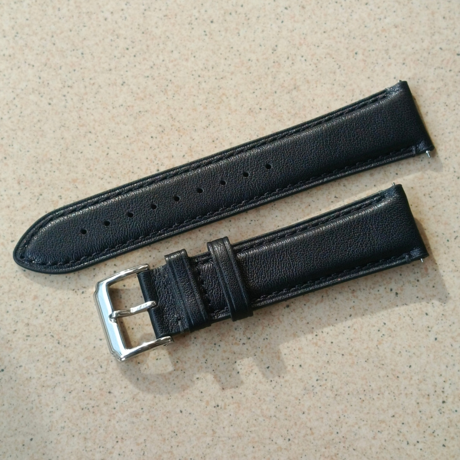 Купить Шкіряний ремінець W89L-1 22mm L- 220mm чорний (015336) 8154